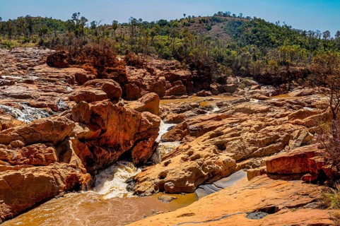 Betsiboka river running through a river gorge