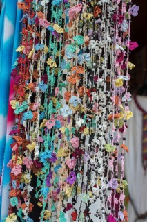 Turkish colorful needle work embroidery flowers as background