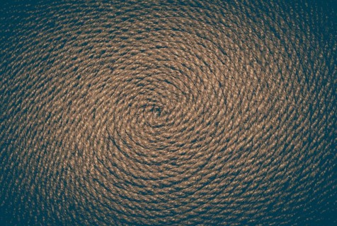 Close up of a straw mat in the view