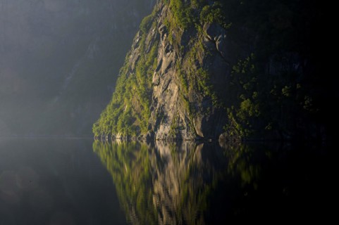 Steep rocky shore at Lysefjord
