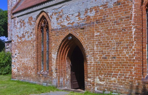 Mecklenburg-Western Pomerania Mecklenburg Lake District Sietow Village Church Side Entrance