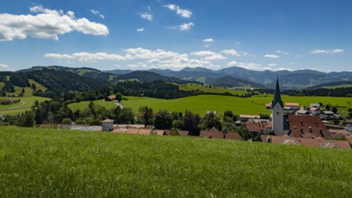 View of Stiefenhofen in West Allgaeu
