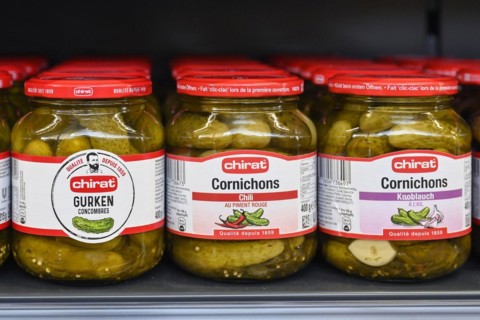 Sales shelf Chirat cucumbers and gherkins