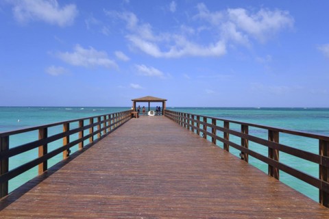 Footbridge into the sea