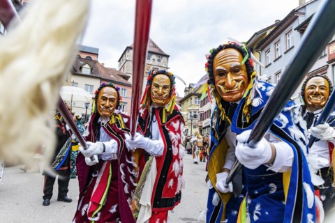 Historic fool jump in Rottweil