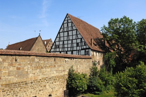 Monastery wall behind former monastery forge of Maulbronn Monastery