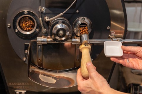 Degree of roasting is checked