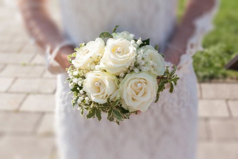 Bridal Bouquet of White Roses