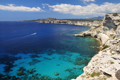 View from Cape Pertusato in the Bouche de Bonifacio nature park Park on Bonifacio