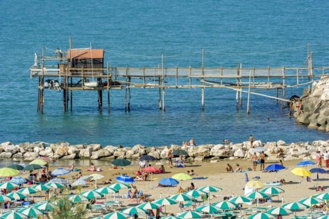 Trabucco on the bathing beach