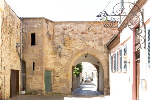 Archway of the medieval town fortification on Schlossgasse