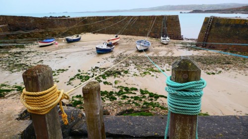 Fishing boat in the harbour of Port Racine in the Manche department
