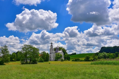 Baroque pilgrimage church Maria pear tree near Sielenbach in Bavaria