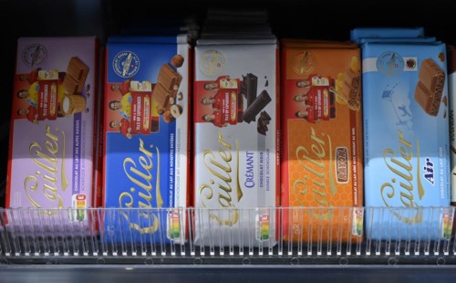 Sales shelf Cailler chocolate bars