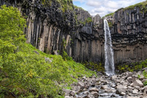 Svartifoss waterfall in Skaftafell National Park in south-eastern Iceland