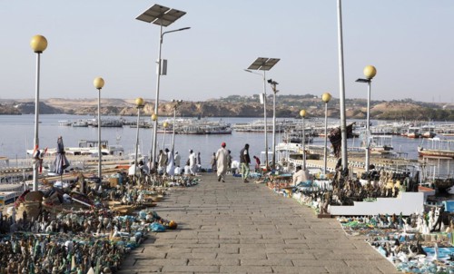 Souvenir stalls on the banks of the Nile
