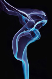 Rising smoke from an incense stick