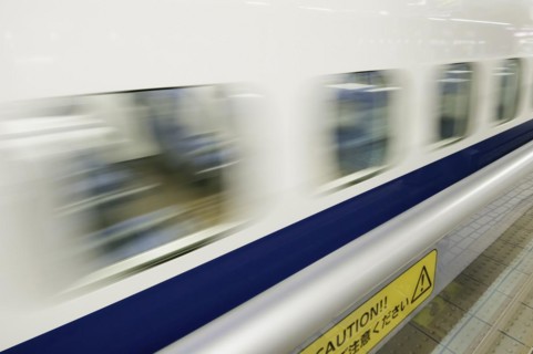 Motion blur of a high speed bullet train