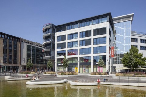 Berliner Platz with Holstenfleet and Holstenstrasse pedestrian zone