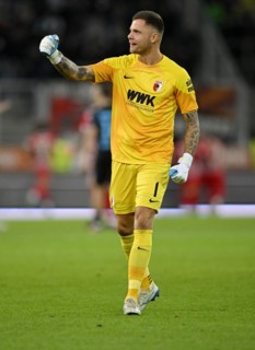 Goal celebration Goalkeeper Rafal Gikiewicz FC Augsburg FCA