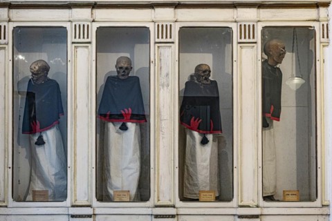 Mummified monks in the Chiesa Rettoria Santa Maria del Suffragio
