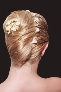 View from the back of a woman