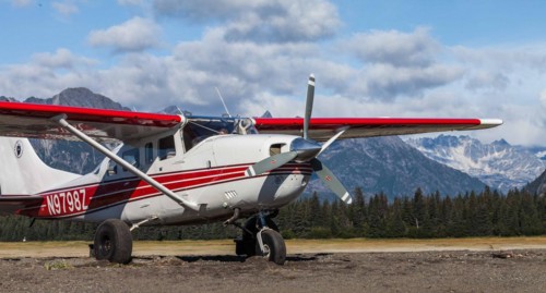 Cessna on the beach in Katmai National Park