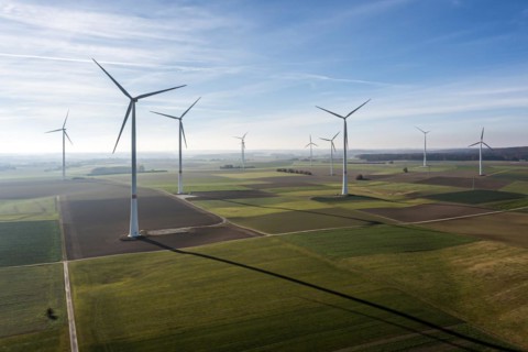 Wind farm on the Swabian Alb near Dornstadt