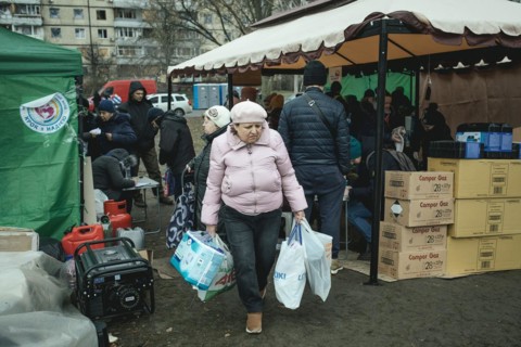 Residents of the house destroyed by a Russian missile