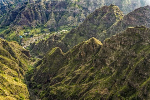 Mountain Landscape Santo Antao Island Cape Verde