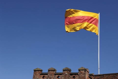 Flag of Baden-Wuerttemberg at Staufenberg Castle
