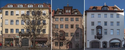 Historic houses with house signs
