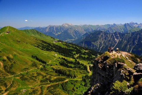 View from the summit of the Kanzelwand to the Oberstdorf mountains