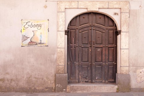 Doorway and Ebony sign