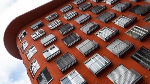 Facade of a modern building in Augsburg