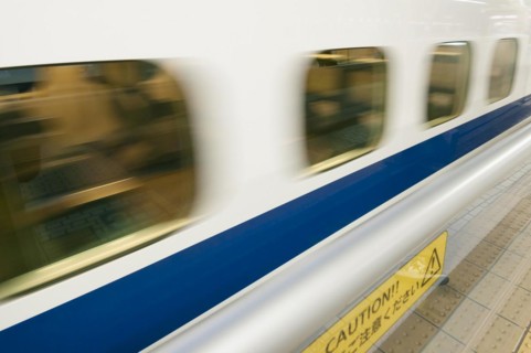 Motion blur of a high speed bullet train
