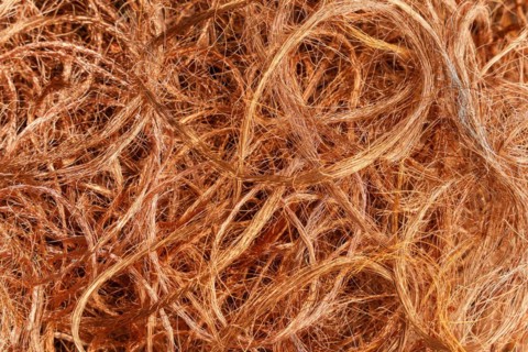 Red metal copper wire scrap materials recycling of waste from manual wire tearing