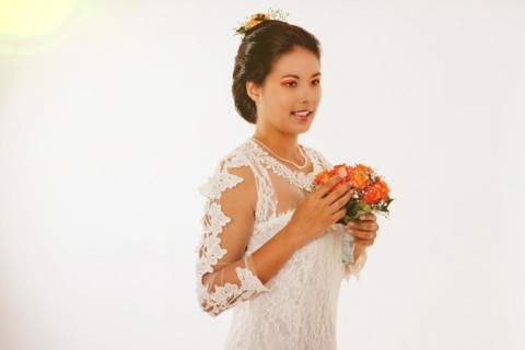 Bride with bouquet