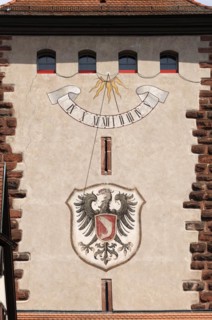 Town coat of arms and sundial from the Obertorturm