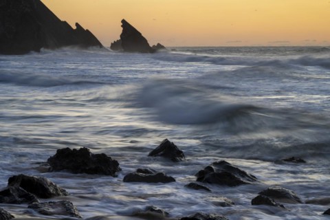 Sunset on the sandy beach