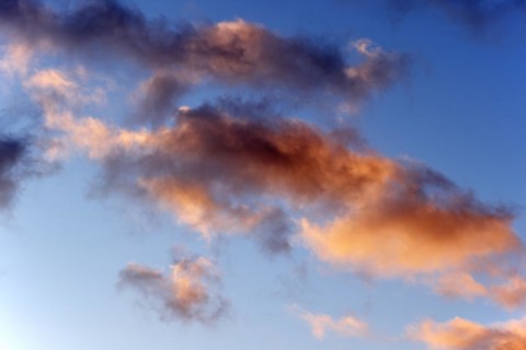 Dramatic evening sky with clouds at sunset