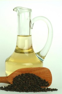 Rapeseed oil in a carafe with rapeseed