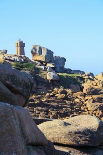 Rocky coast around the Phare de Mean Ruz lighthouse
