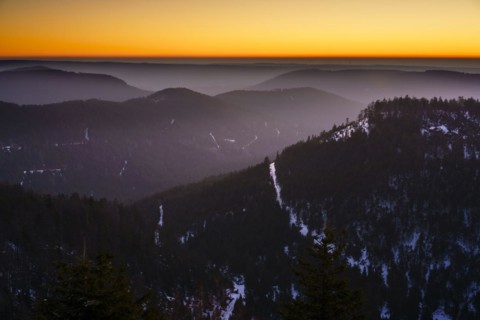 Morning atmosphere on the Hornisgrinde in winter