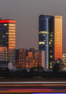 Modern Architecture at the Media Harbour at dawn