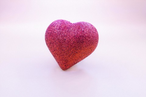 Concept of the postcard with heart shape