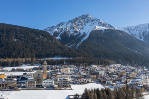 Reschen on the Reschen Pass in winter