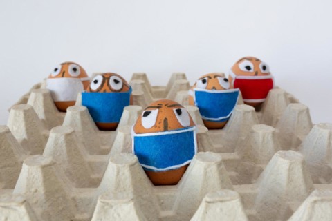 Easter eggs with Corona virus