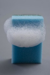 A cleaning sponge with foam