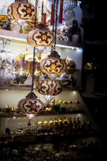 Mosaic Ottoman lamps from Grand Bazaar in Istanbul